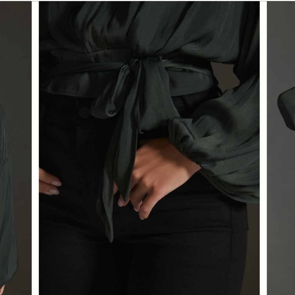 NWT | ANTHROPOLOGIE | tie waist blouse - Picture 3 of 5